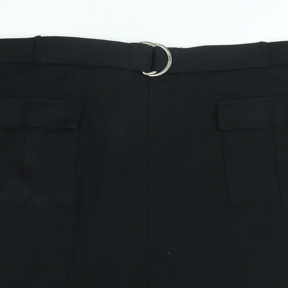 Marks and Spencer Womens Black Polyester Straight & Pencil Skirt Size 20 Zip - Buckle