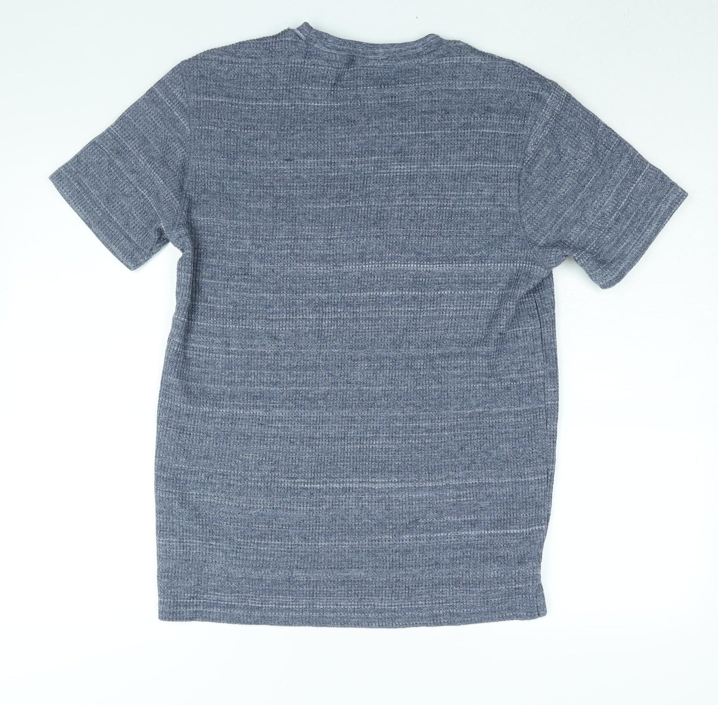 Very Mens Blue Polyester T-Shirt Size M Round Neck - Waffle