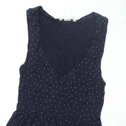 H&M Womens Blue Viscose Fit & Flare Size XS V-Neck Pullover