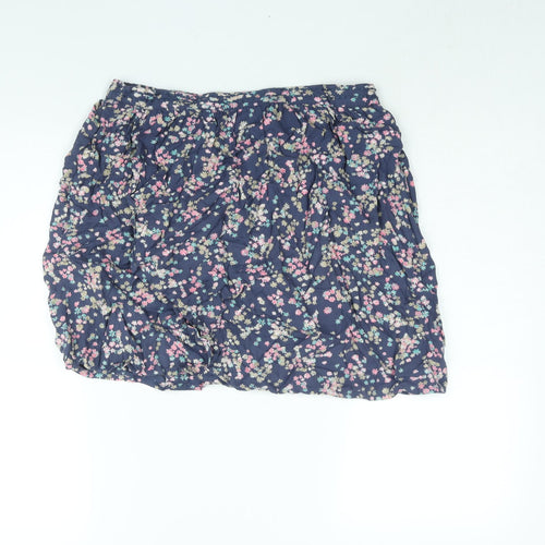 Indigo Womens Blue Floral Viscose A-Line Skirt Size 12
