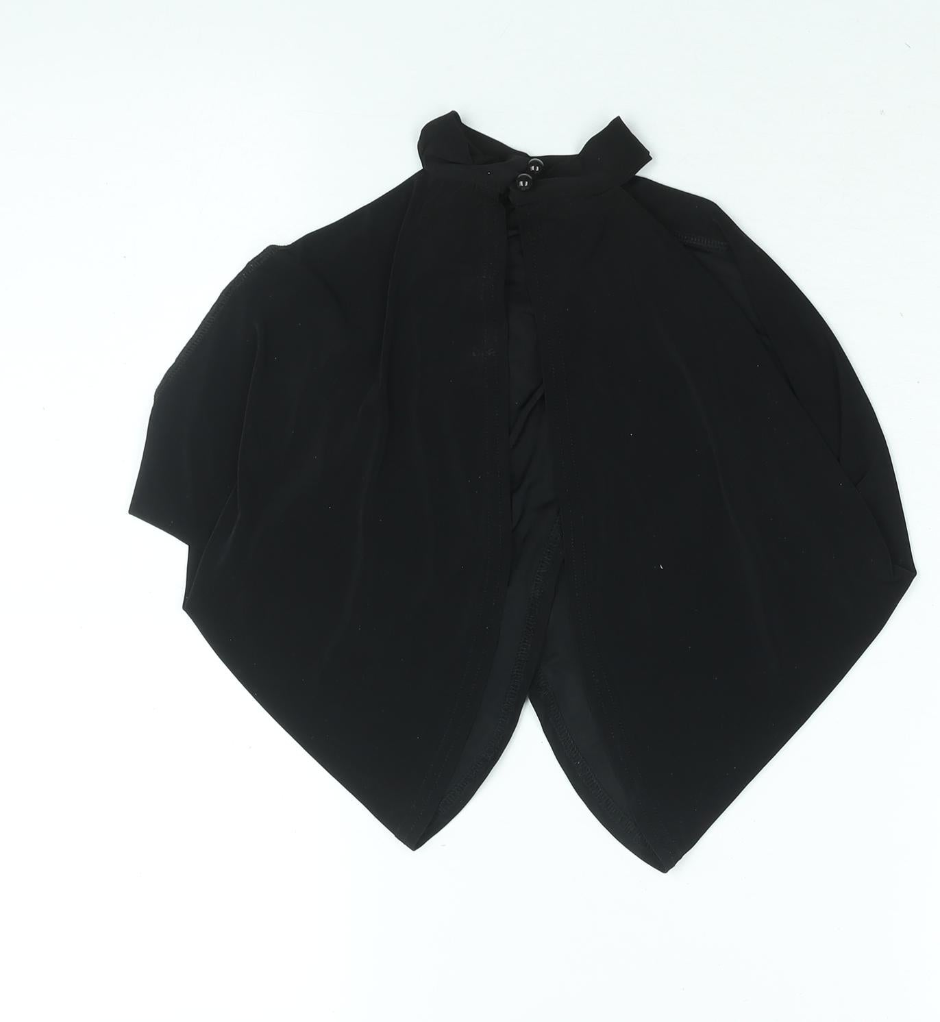 PRETTYLITTLETHING Womens Black Polyester Cropped Blouse Size 4 Mock Neck