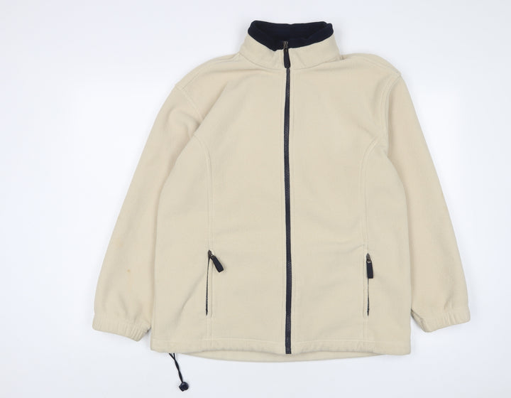 Marks and Spencer Womens Beige Jacket Size 16 Zip - Zip Pockets