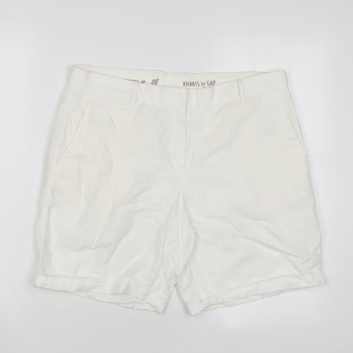 Gap Womens White Linen Bermuda Shorts Size 12 L8 in Regular Zip