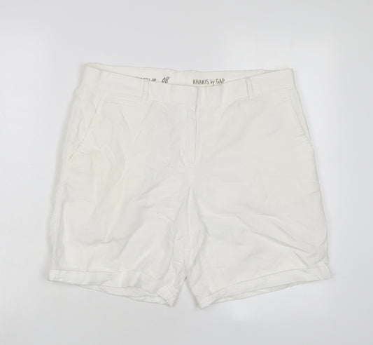 Gap Womens White Linen Bermuda Shorts Size 12 L8 in Regular Zip