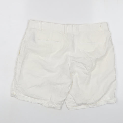 Gap Womens White Linen Bermuda Shorts Size 12 L8 in Regular Zip