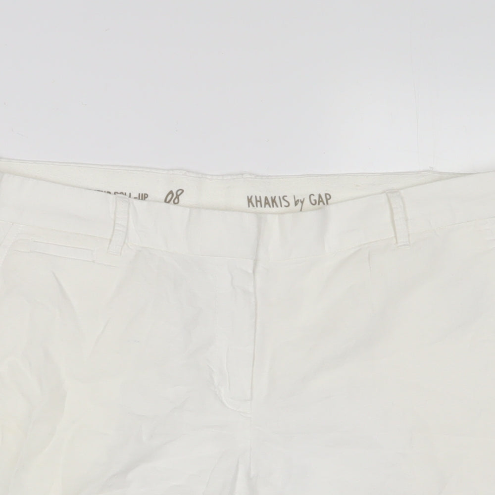 Gap Womens White Linen Bermuda Shorts Size 12 L8 in Regular Zip