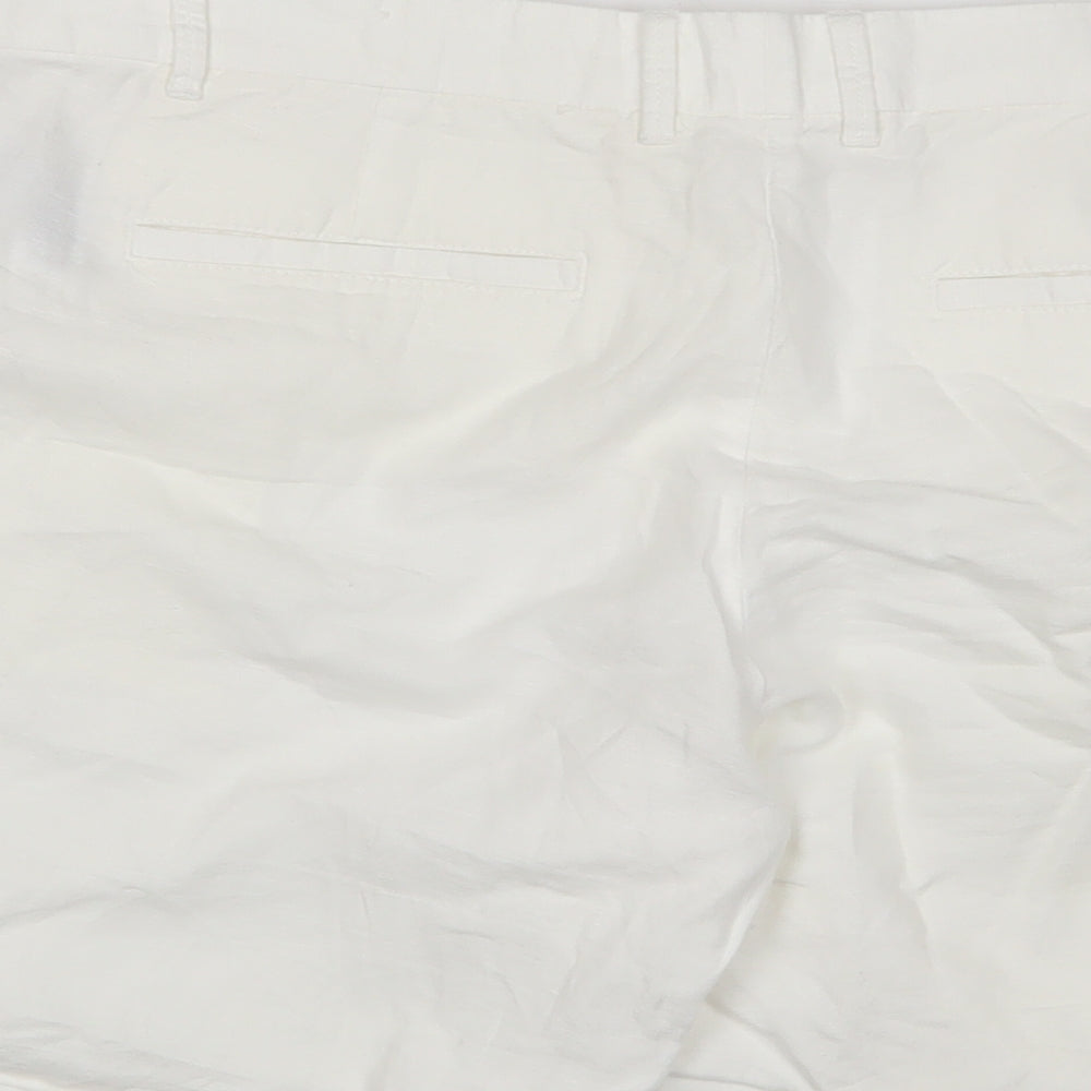 Gap Womens White Linen Bermuda Shorts Size 12 L8 in Regular Zip