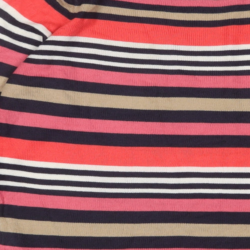 Marks and Spencer Womens Multicoloured Crew Neck Striped Acrylic Pullover Jumper Size 8