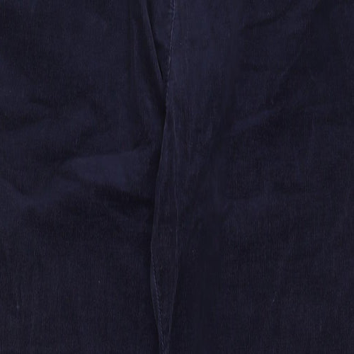 Marks and Spencer Womens Blue Cotton Trousers Size 20 L30 in Regular Zip