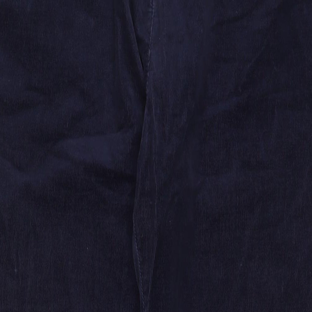 Marks and Spencer Womens Blue Cotton Trousers Size 20 L30 in Regular Zip