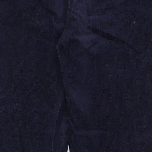 Marks and Spencer Womens Blue Cotton Trousers Size 20 L30 in Regular Zip