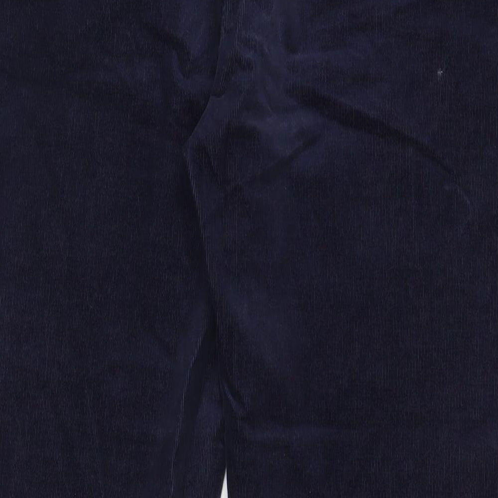Marks and Spencer Womens Blue Cotton Trousers Size 20 L30 in Regular Zip