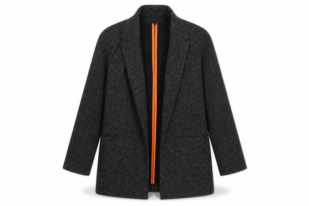 Front view of River Island women’s grey jacket blazer, size UK 6, - open