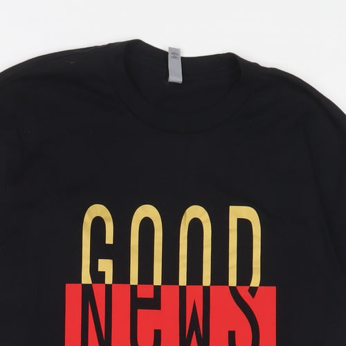 Next Level Womens Black Cotton Basic T-Shirt Size M Crew Neck