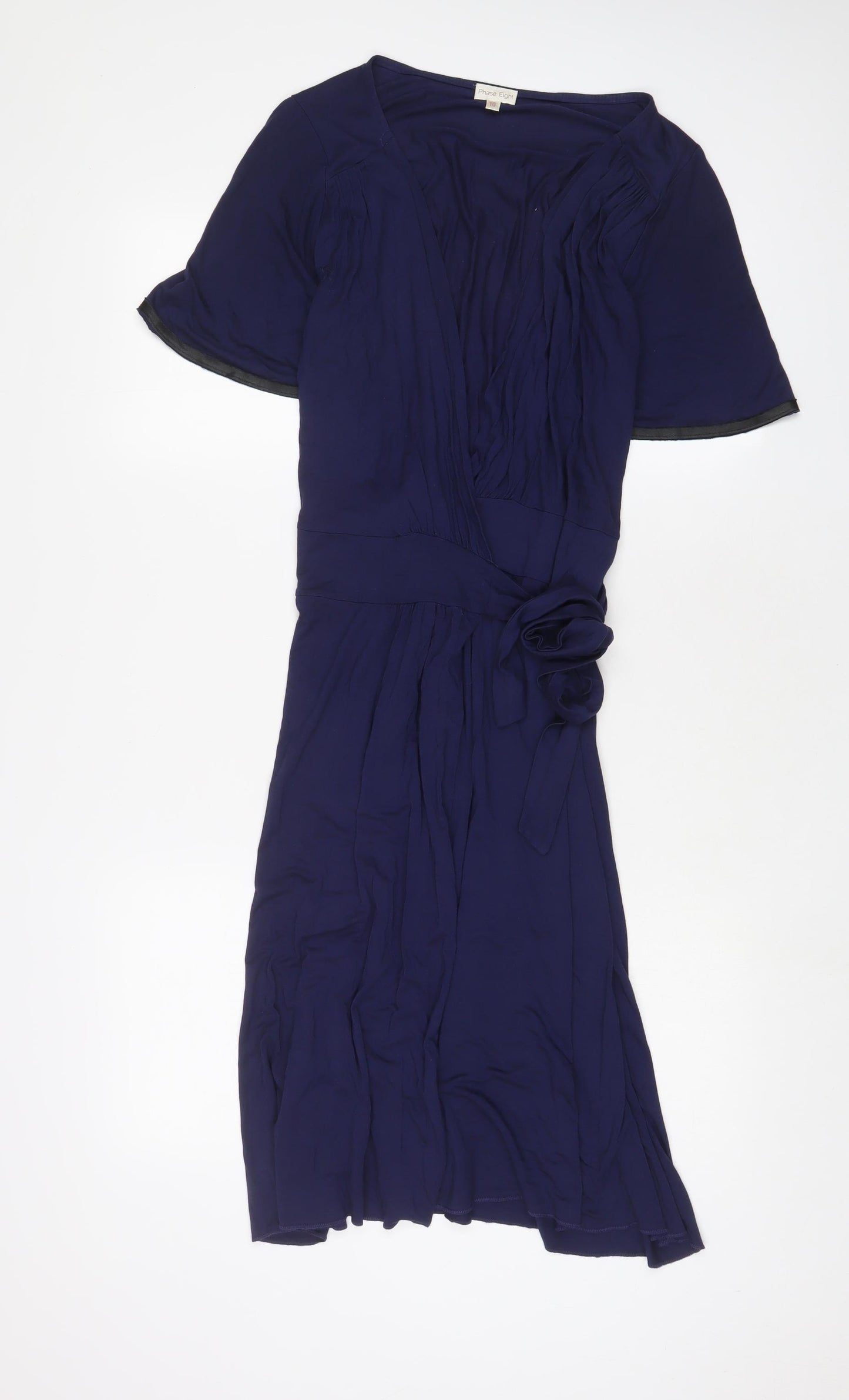 Phase Eight Womens Blue Viscose A-Line Size 10 V-Neck Pullover