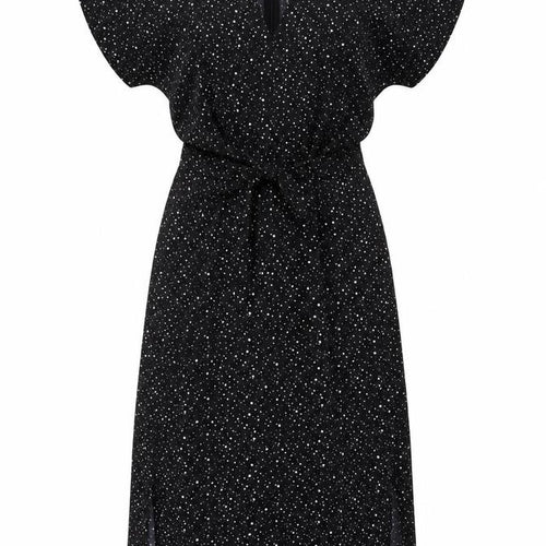 Nasty Gal Womens Black Geometric Polyester A-Line Size 8 V-Neck Zip - Belted