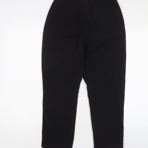 PRETTYLITTLETHING Womens Black Polyester Trousers Size 10 L24 in Regular Drawstring