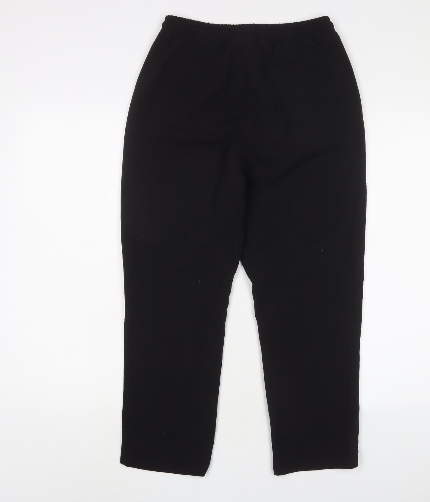 PRETTYLITTLETHING Womens Black Polyester Trousers Size 10 L24 in Regular Drawstring