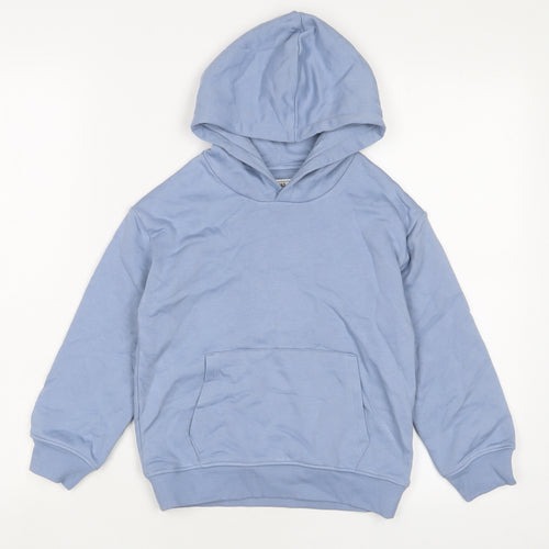 Marks and Spencer Boys Blue Cotton Pullover Hoodie Size 6-7 Years Pullover