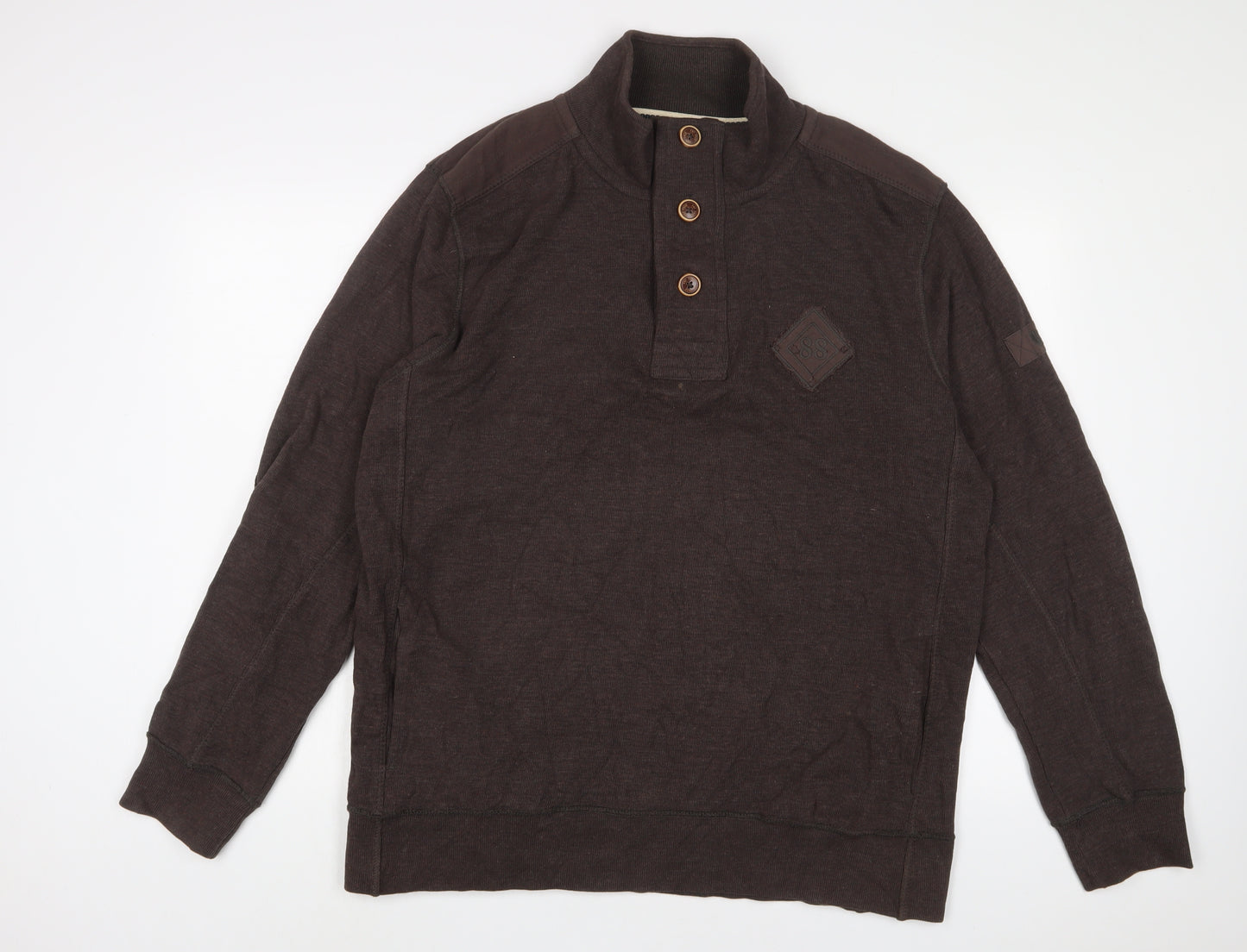 Fat Face Mens Brown Cotton Pullover Sweatshirt Size XL - Embroidered