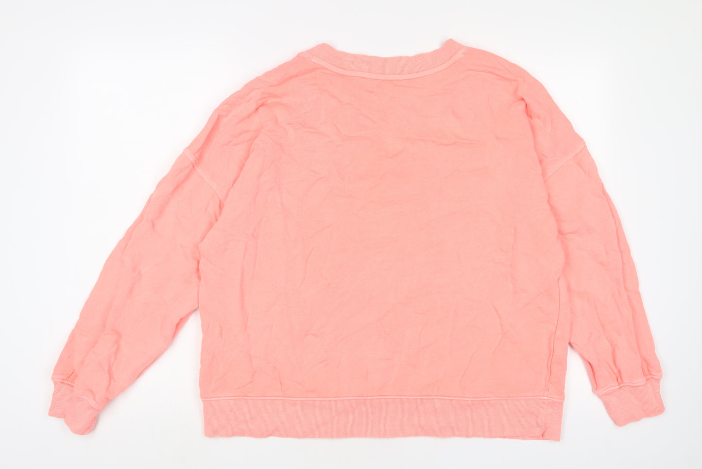 Marks and Spencer Womens Pink Cotton Pullover Sweatshirt Size M Pullover