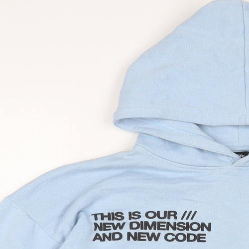 Pull&Bear Womens Blue Cotton Pullover Hoodie Size M Pullover