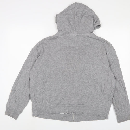 ASOS Womens Grey Cotton Full Zip Hoodie Size 10 Zip