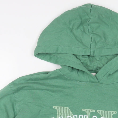 Marks and Spencer Womens Green Cotton Pullover Hoodie Size XS Pullover - Embroidered