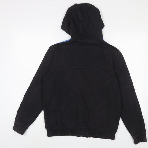 adidas Boys Black Cotton Full Zip Hoodie Size 13-14 Years Zip