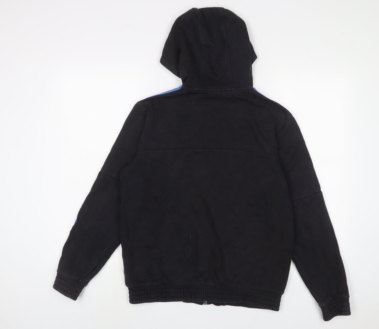 adidas Boys Black Cotton Full Zip Hoodie Size 13-14 Years Zip