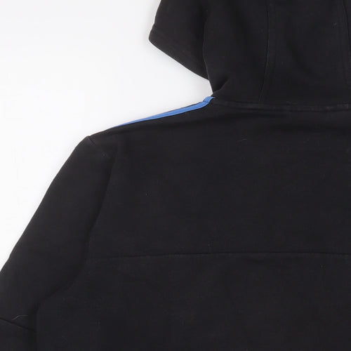 adidas Boys Black Cotton Full Zip Hoodie Size 13-14 Years Zip