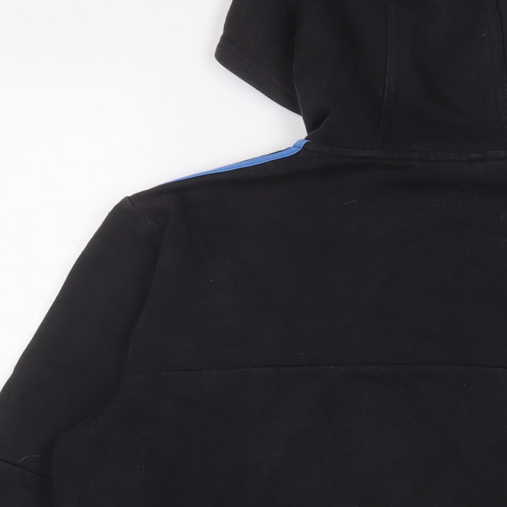 adidas Boys Black Cotton Full Zip Hoodie Size 13-14 Years Zip