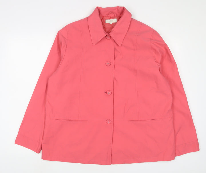marks and Womens Pink Jacket Size 22 Button