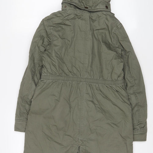 H&M Girls Green Parka Coat Size 11-12 Years Zip