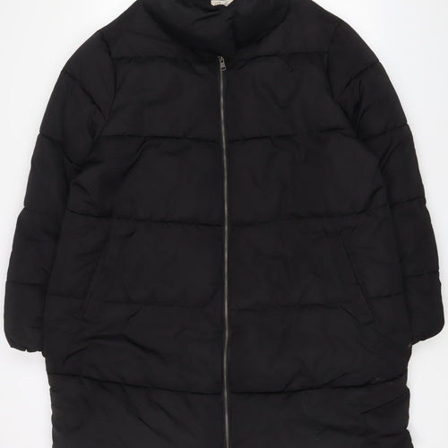 Onfire Womens Black Quilted Coat Size 20 Zip