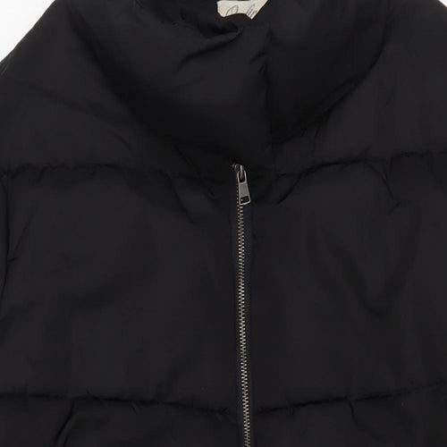 Onfire Womens Black Quilted Coat Size 20 Zip
