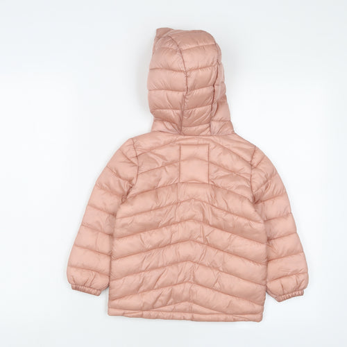 Marks and Spencer Girls Pink Jacket Size 2-3 Years Zip - Zip Pockets