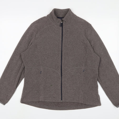 Marks and Spencer Womens Brown Jacket Size 16 Zip - Zip Pockets