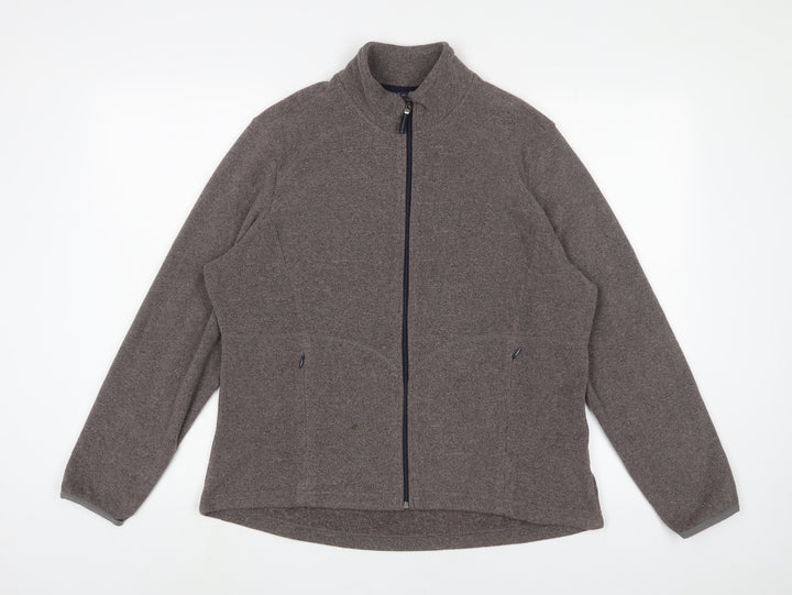Marks and Spencer Womens Brown Jacket Size 16 Zip - Zip Pockets