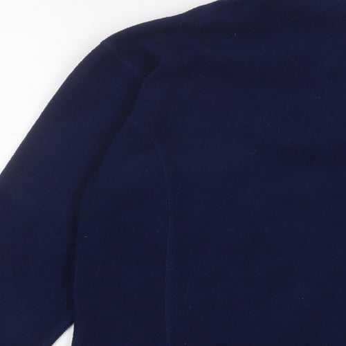 mountain river sea Womens Blue Polyester Pullover Sweatshirt Size 8 Zip