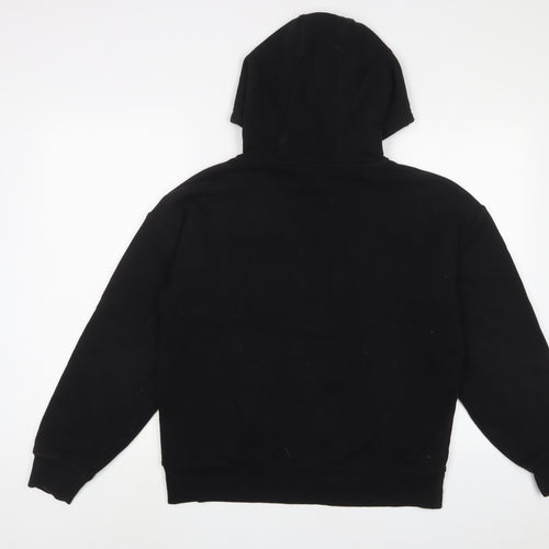 FILA Womens Black Cotton Pullover Hoodie Size M Pullover - Logo, Embroidered