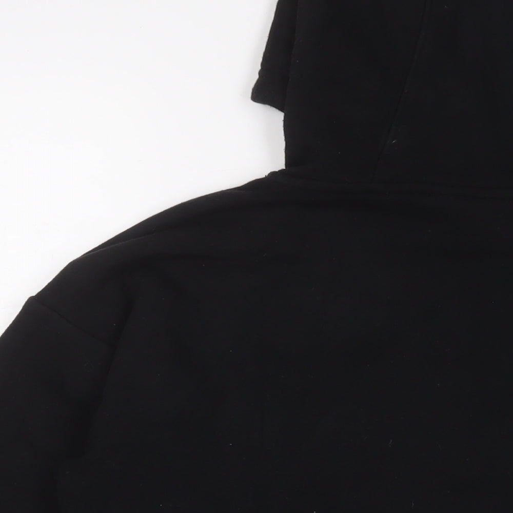 FILA Womens Black Cotton Pullover Hoodie Size M Pullover - Logo, Embroidered