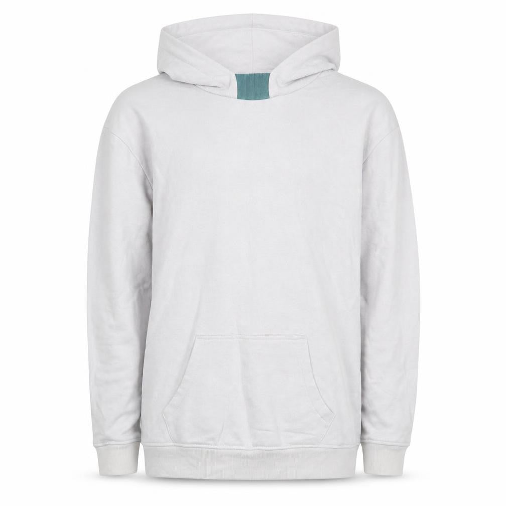 Front view of Marks & Spencer boys’ white cotton pullover hoodie, size 14-15, years pullover