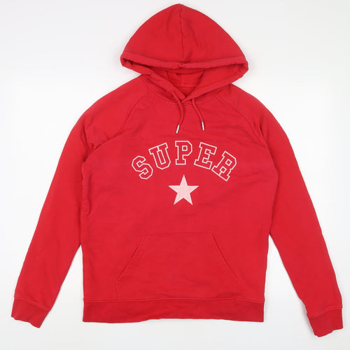 WILD STAR Womens Red Cotton Pullover Hoodie Size L Pullover