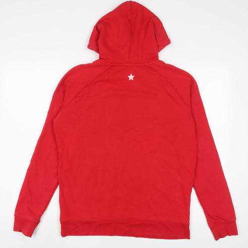 WILD STAR Womens Red Cotton Pullover Hoodie Size L Pullover