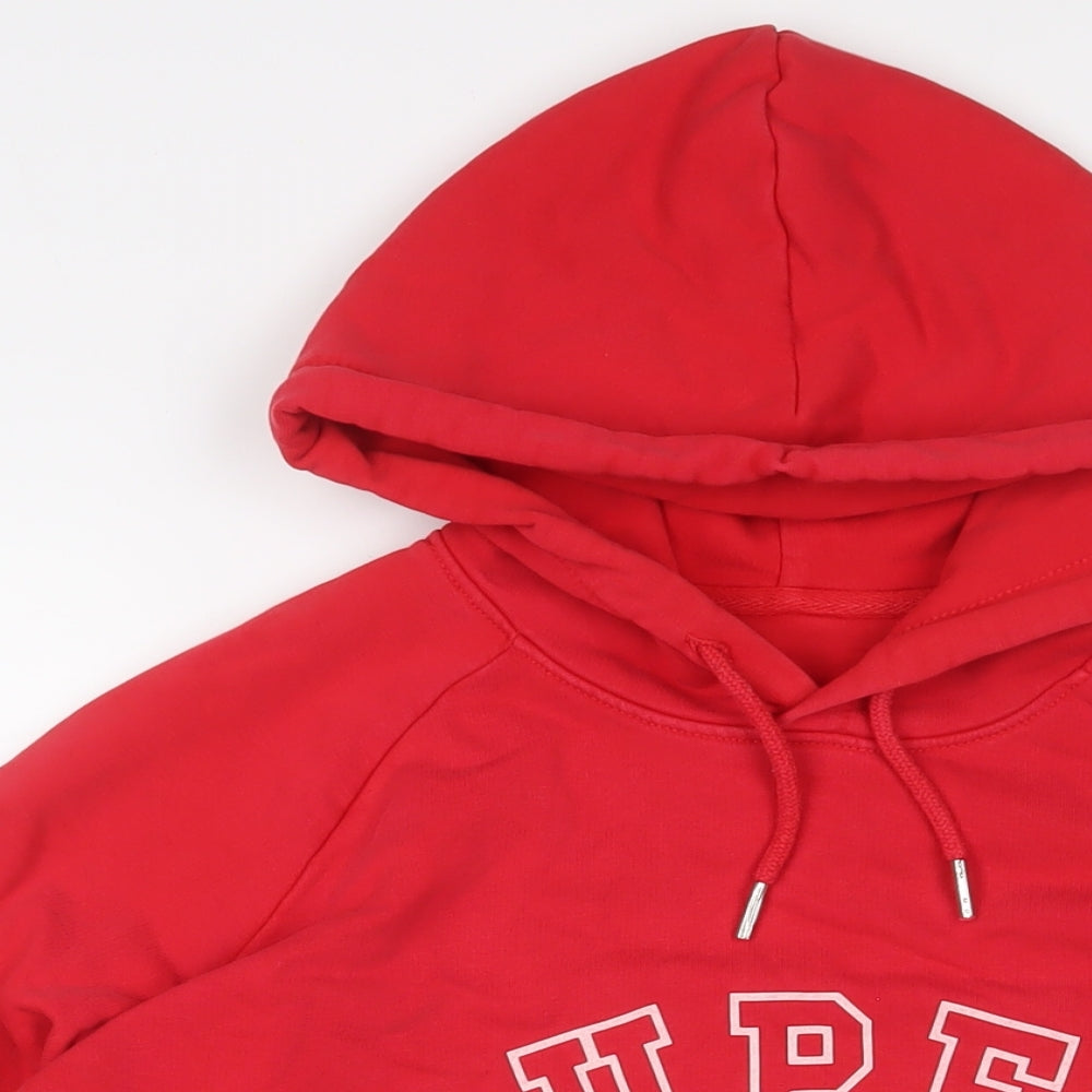WILD STAR Womens Red Cotton Pullover Hoodie Size L Pullover
