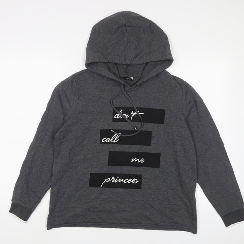 SPLASH Womens Grey Cotton Pullover Hoodie Size 12 Pullover