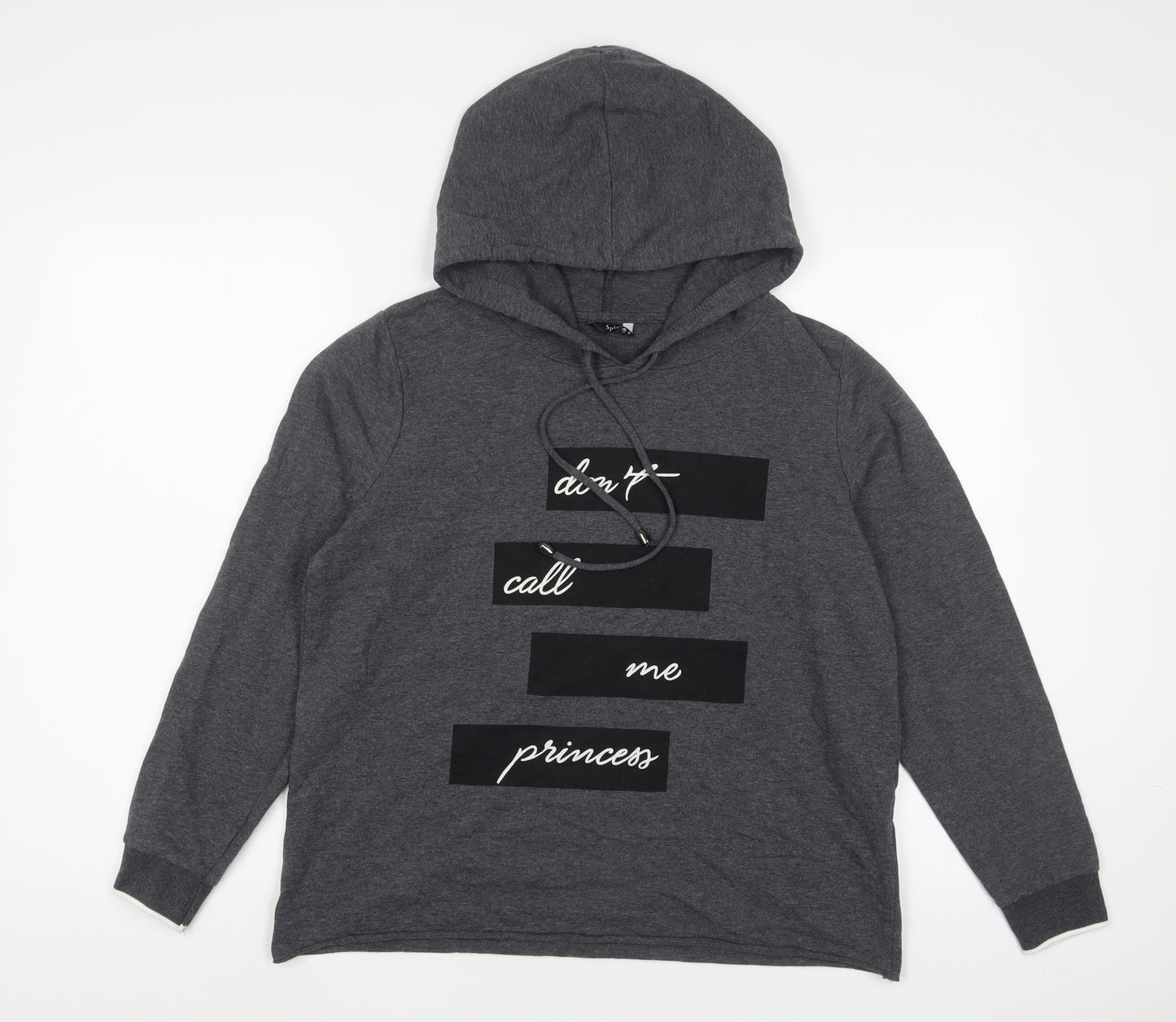 SPLASH Womens Grey Cotton Pullover Hoodie Size 12 Pullover