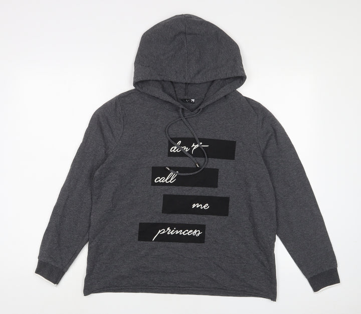 SPLASH Womens Grey Cotton Pullover Hoodie Size 12 Pullover