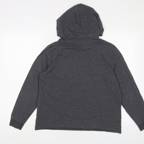 SPLASH Womens Grey Cotton Pullover Hoodie Size 12 Pullover